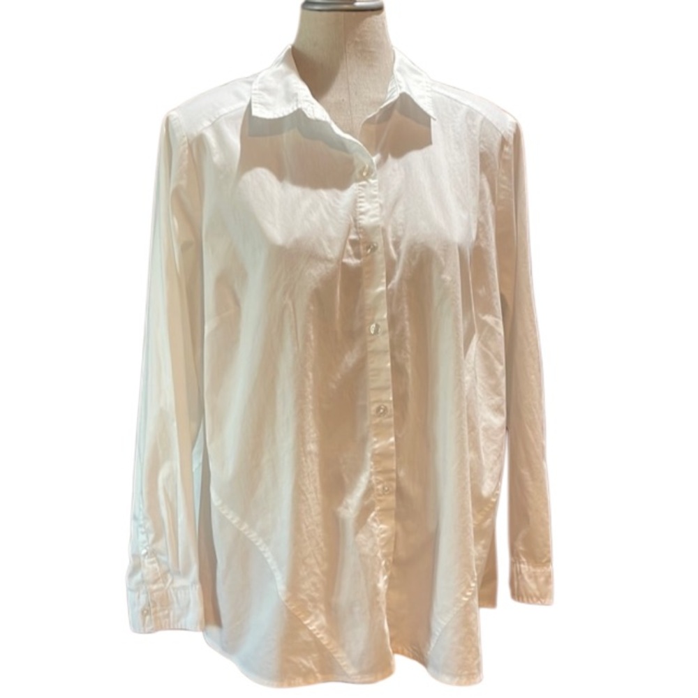 Vintage Cato woman white button down shirt cotton blouse collar plus size 18 20W